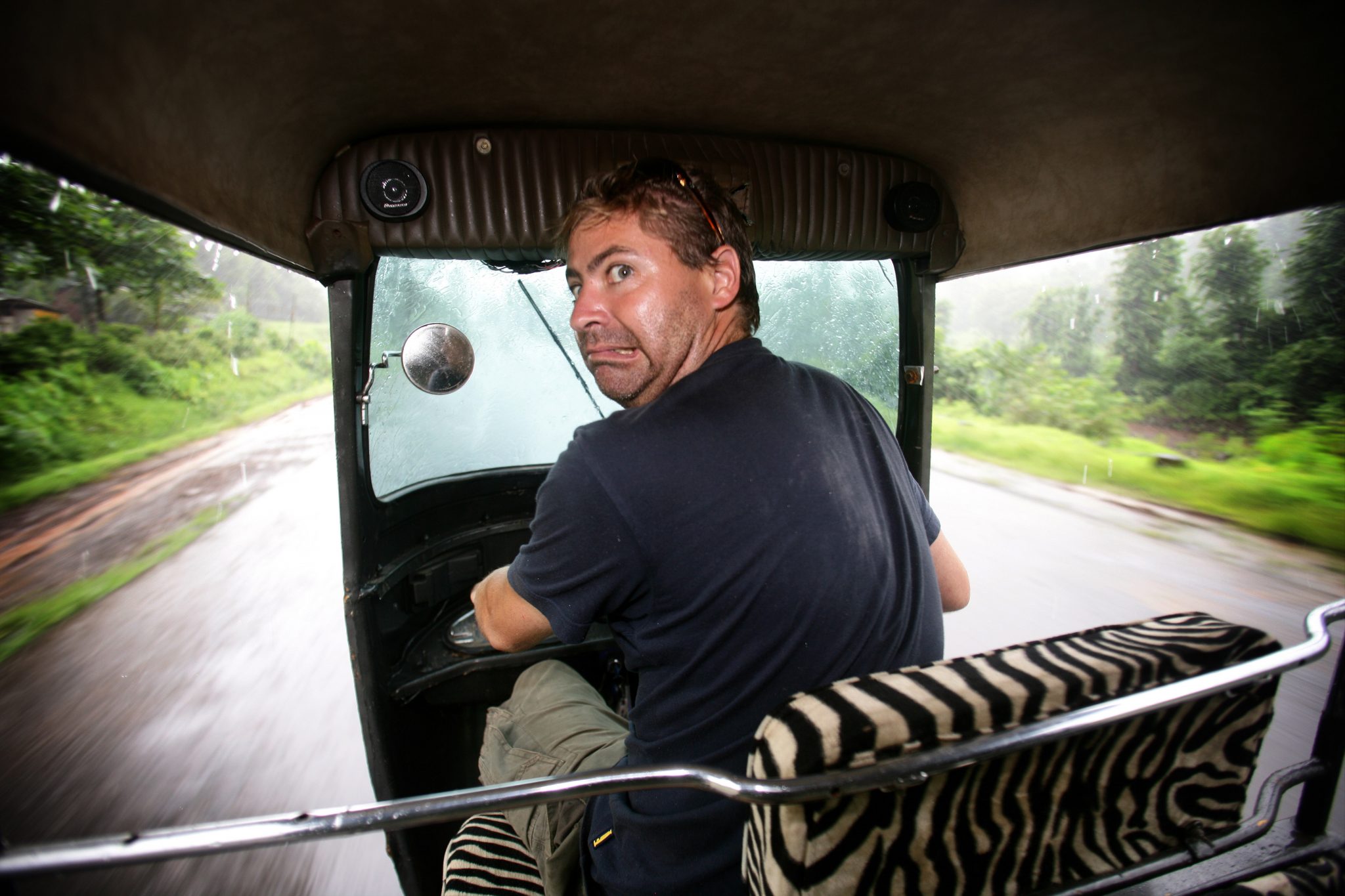 Inside an auto rickshaw